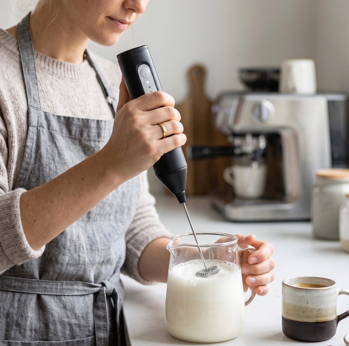 Handheld Electric Milk Frother Battery Coffee Foam Maker Whisk Mixer