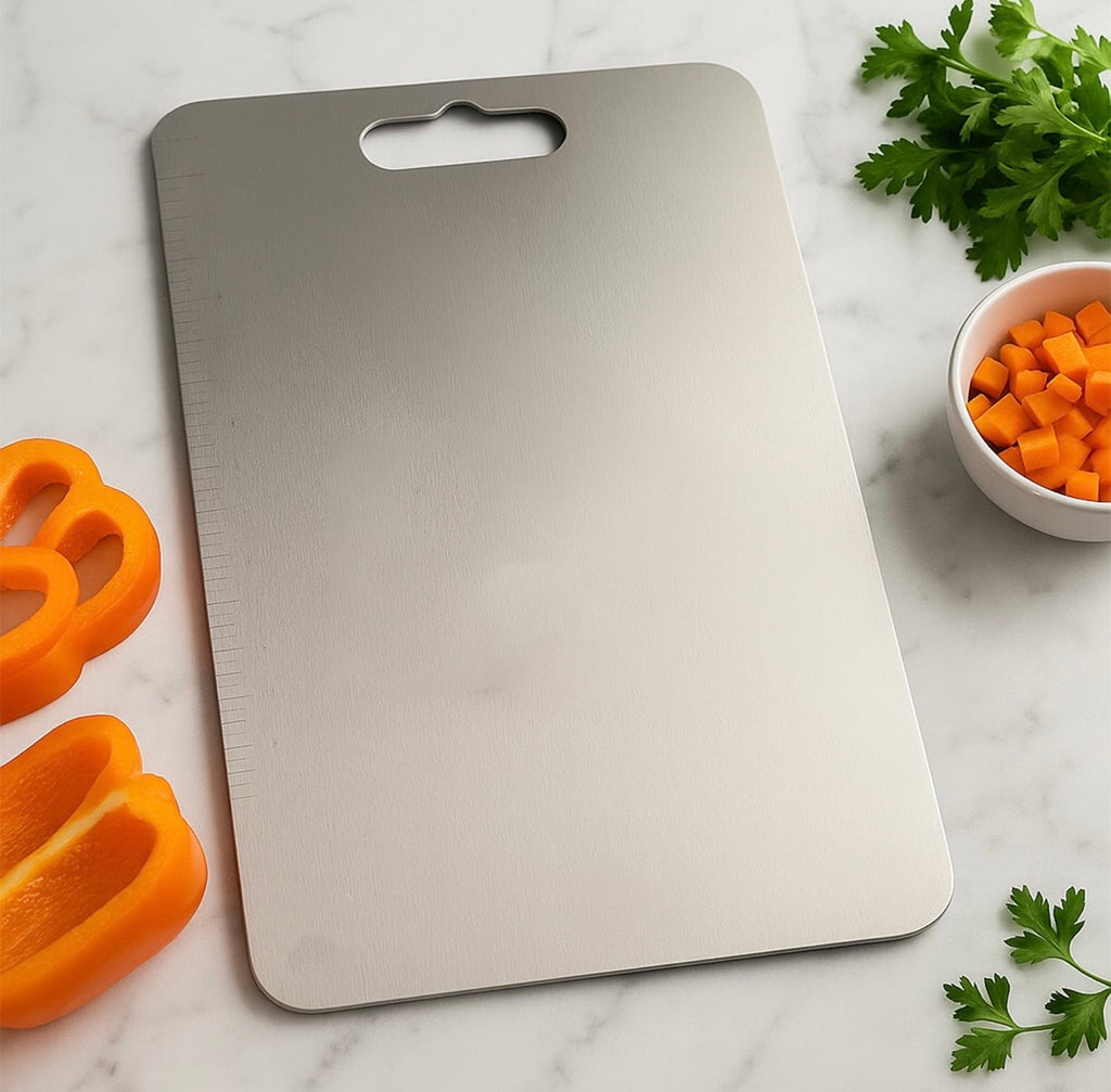 Stainless Steel Cutting Board – Durable & Hygienic 31x20 Cm