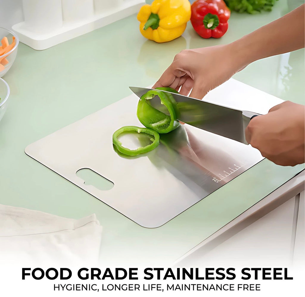 Stainless Steel Cutting Board – Durable & Hygienic 31x20 Cm